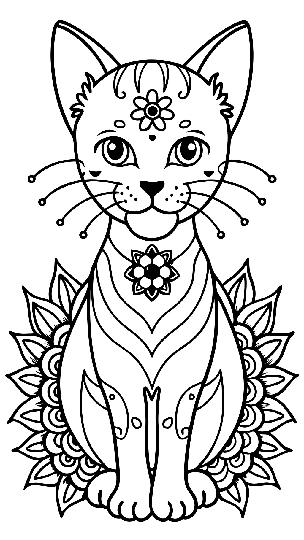 coloriages de chat détaillés